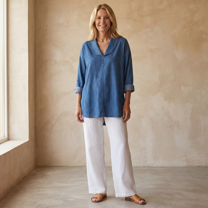 ANADASA - RETRO DENIM TOP